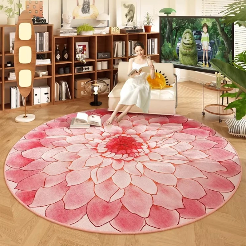 Gardening Tools Pink - Tapete redondo rosa para sala de