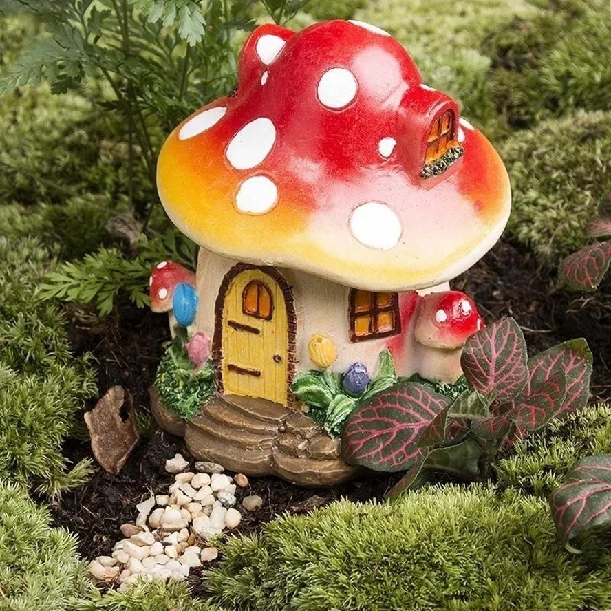 Gardening Tools Cute - Cute Resin Mushroom House Miniature, Fairy