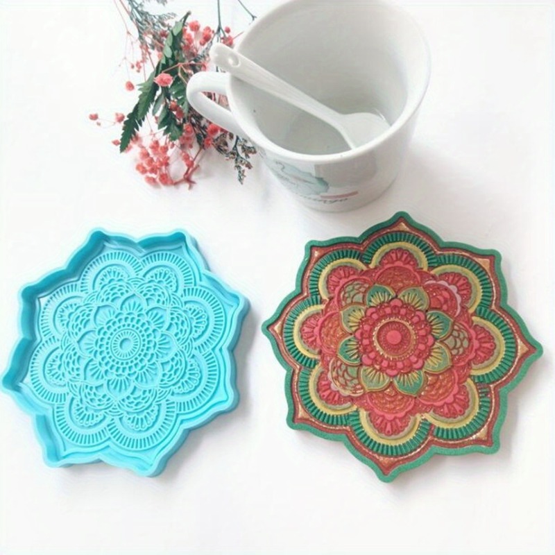Gardening Tools Diy - Molde de silicone para porta-copos mandala,
