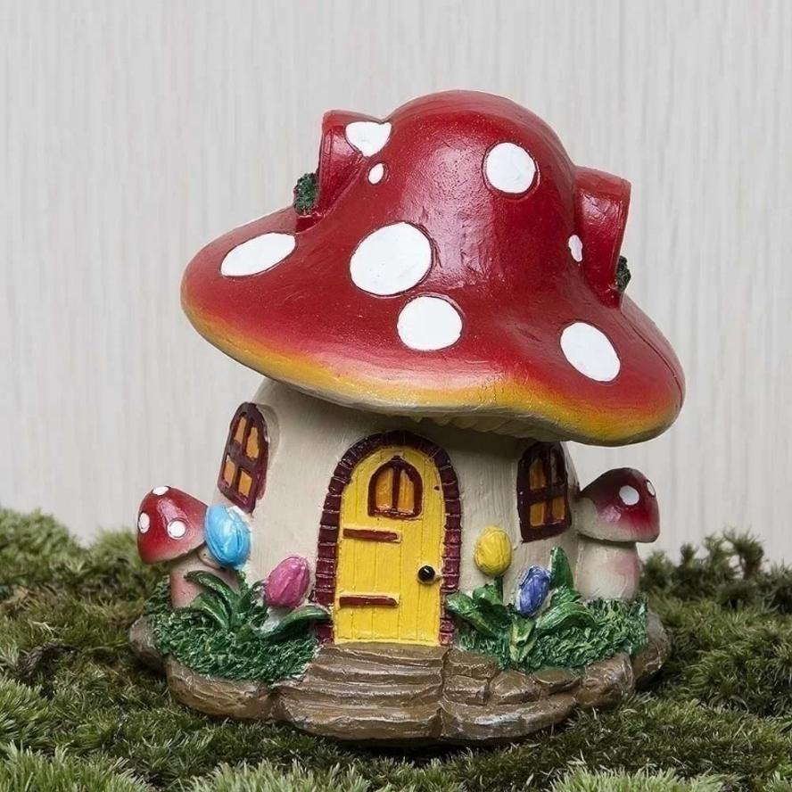 Cute Resin Mushroom House Mini - Gardening Tools Cute avaliação e preço