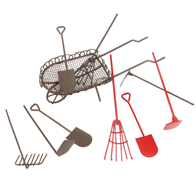 1/12 casa de bonecas simulação - Gardening Tools Spade avaliação e preço