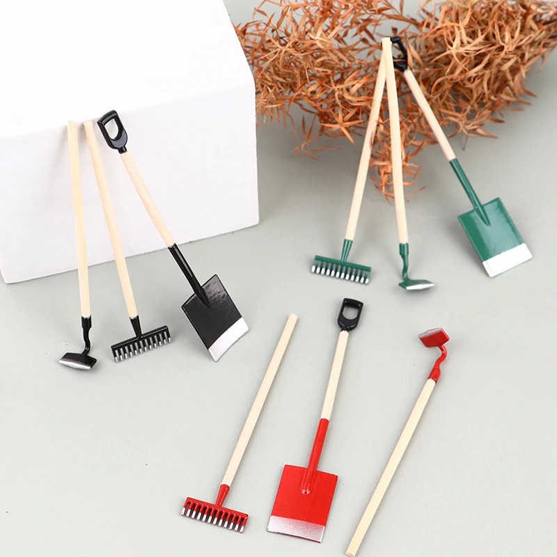 3 pçs 1:12 casa de bonecas min - Gardening Tools Spade avaliação e preço