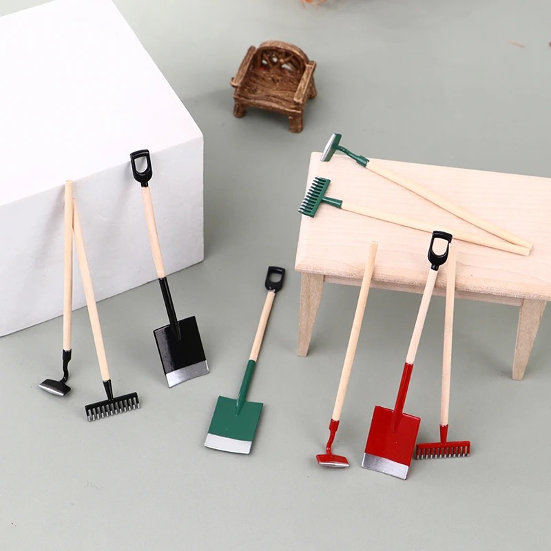 3 pçs 1:12 casa de bonecas min - Gardening Tools Spade avaliação e preço